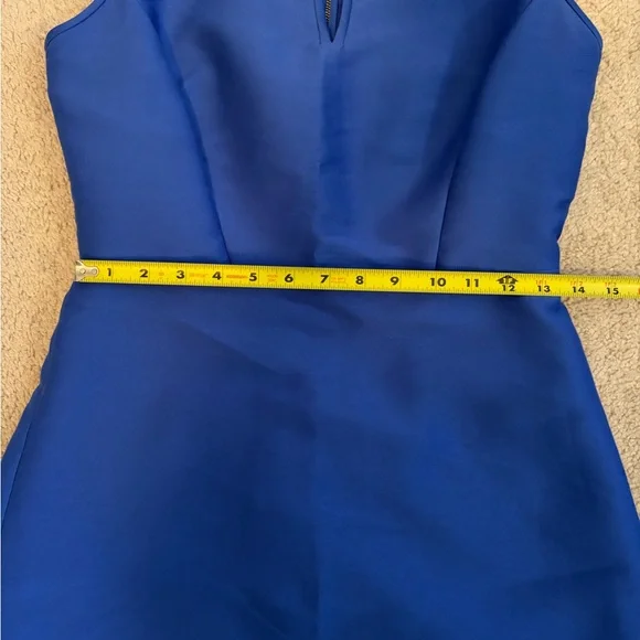 Kate Spade Royal Blue A Line Mini Dress V Neck Gold Zipper Women's Size‎ 4 - Picture 11 of 11